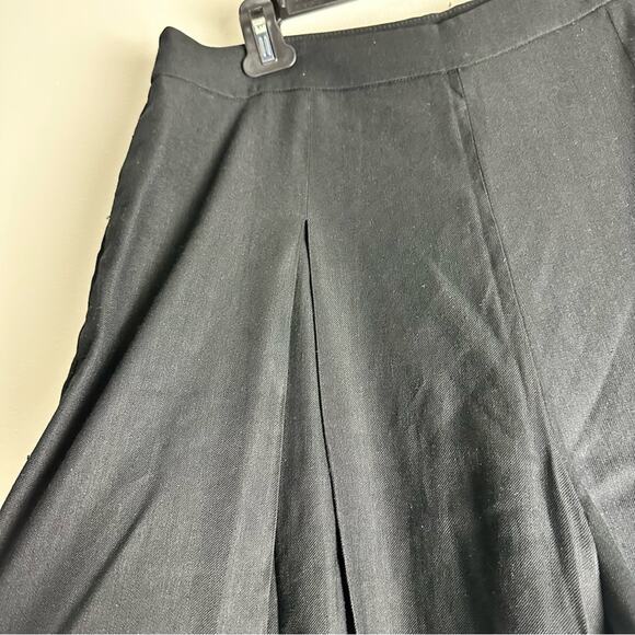 New Ralph Lauren Black Trouser Pants Wide Leg Linen Pleated Front Pockets 12 - Picture 7 of 15